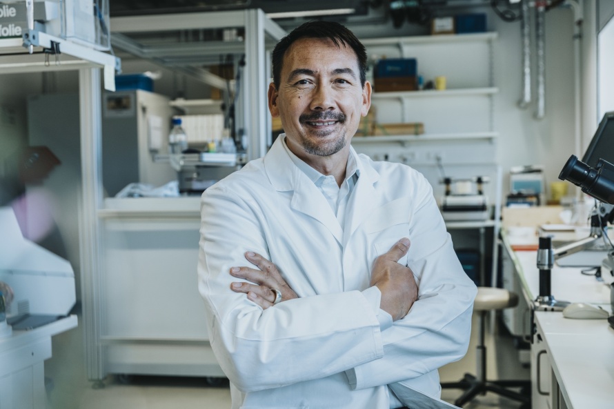 male scientist in lab coat