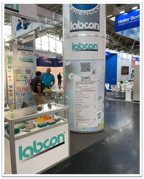 labcon booth with my green lab ACT label