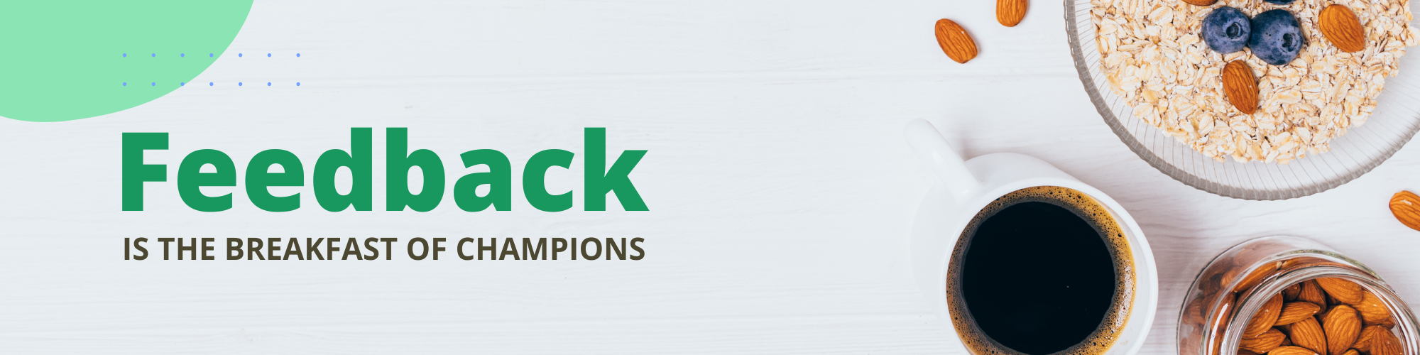 feedback with breakfast foods and coffee